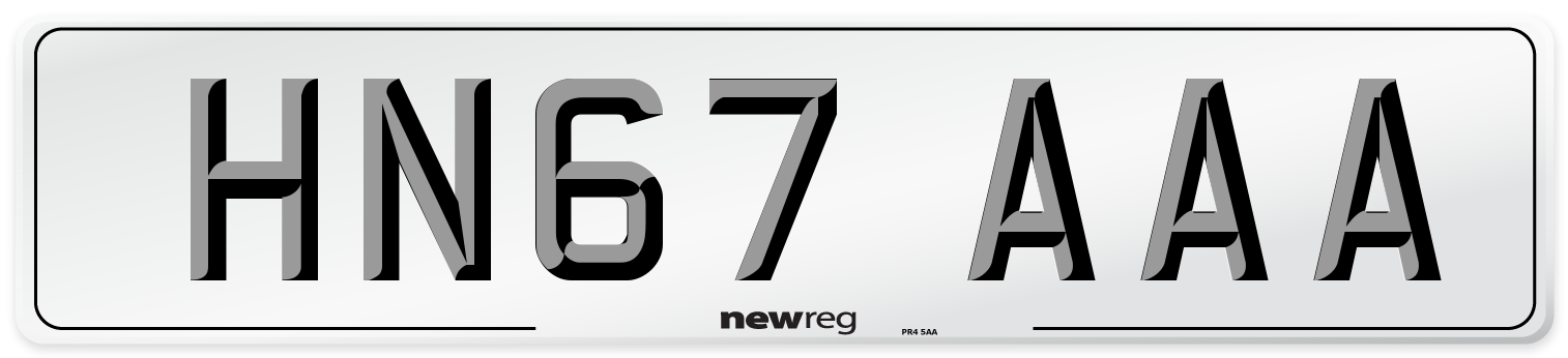 HN67 AAA Number Plate from New Reg